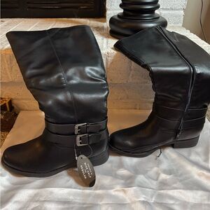 Style & Co. Black Heeled Boots with Buckle Detail. New in Box